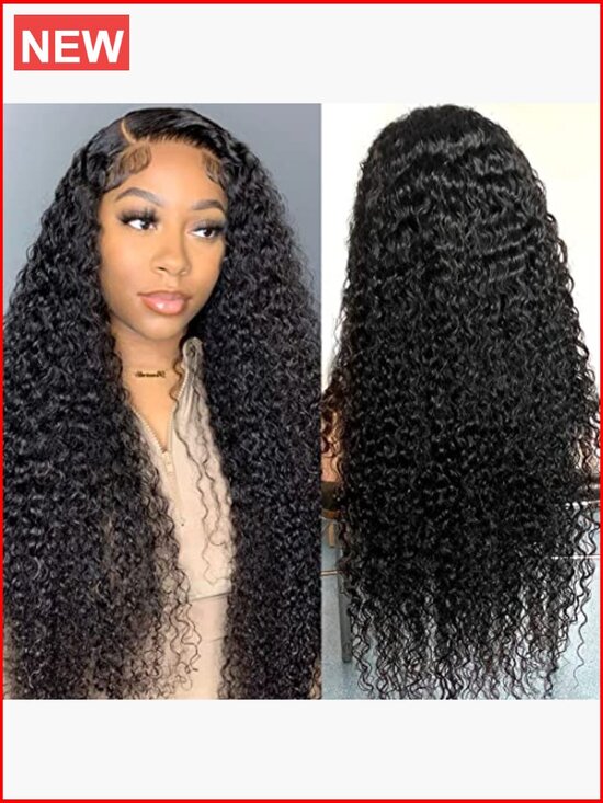 Deep Wave Lace Front Wig Human Hair 13x4 HD Lace Frontal 180% Density Glueless main image 4